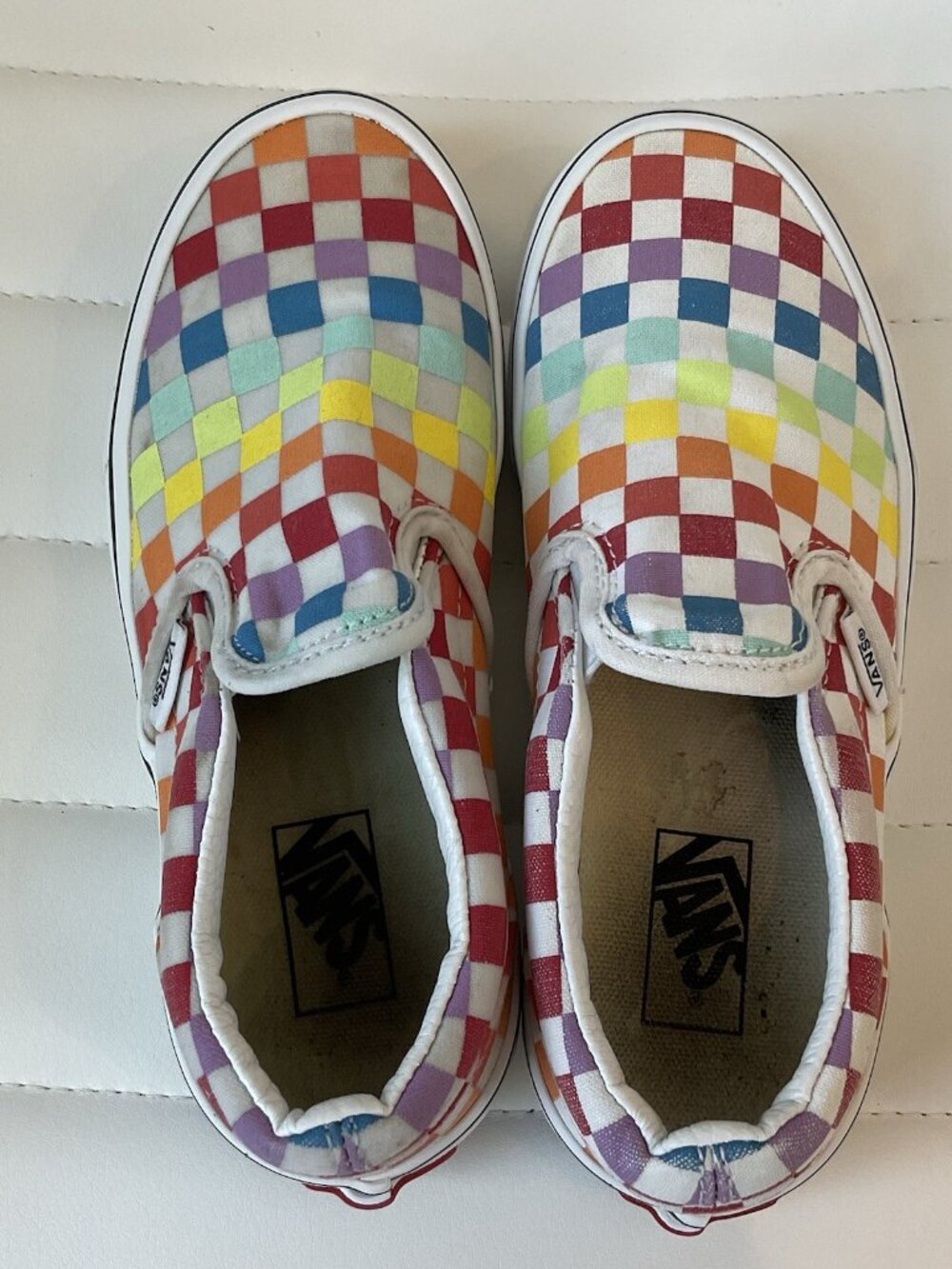 Vans Shoes Multi Colored Checkered RAINBOW SIZE 2